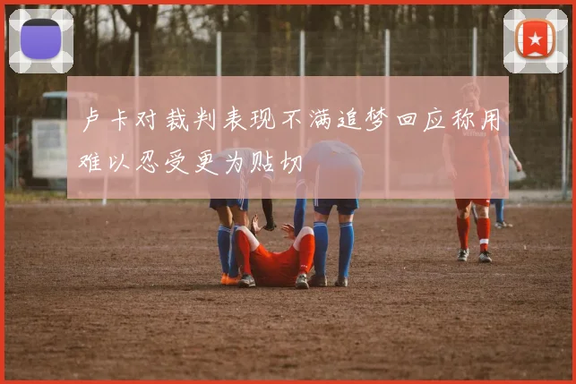 卢卡对裁判表现不满追梦回应称用难以忍受更为贴切