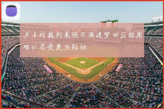 卢卡对裁判表现不满追梦回应称用难以忍受更为贴切