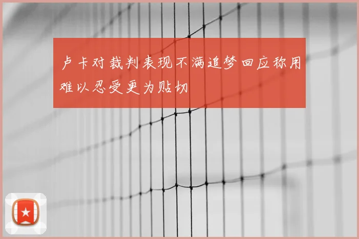卢卡对裁判表现不满追梦回应称用难以忍受更为贴切