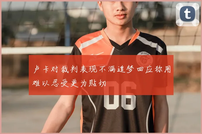 卢卡对裁判表现不满追梦回应称用难以忍受更为贴切