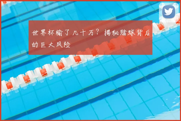 世界杯输了几十万?揭秘赌球背后的巨大风险